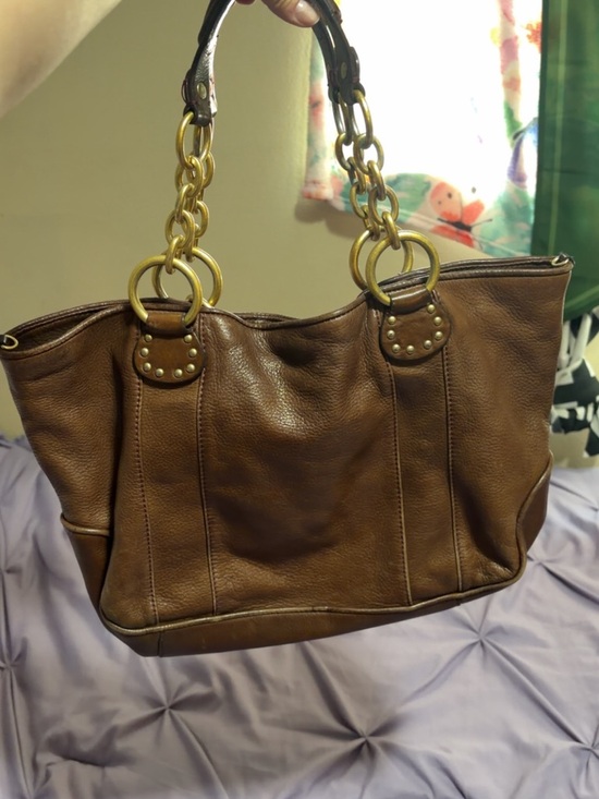 Juicy couture Brown Leather Tote Bag with Chain Handles - Picture 2 of 4